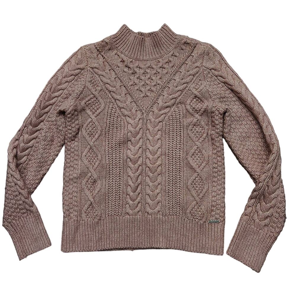 Abercrombie & Fitch Pink Cable Knit Sweater Size Small